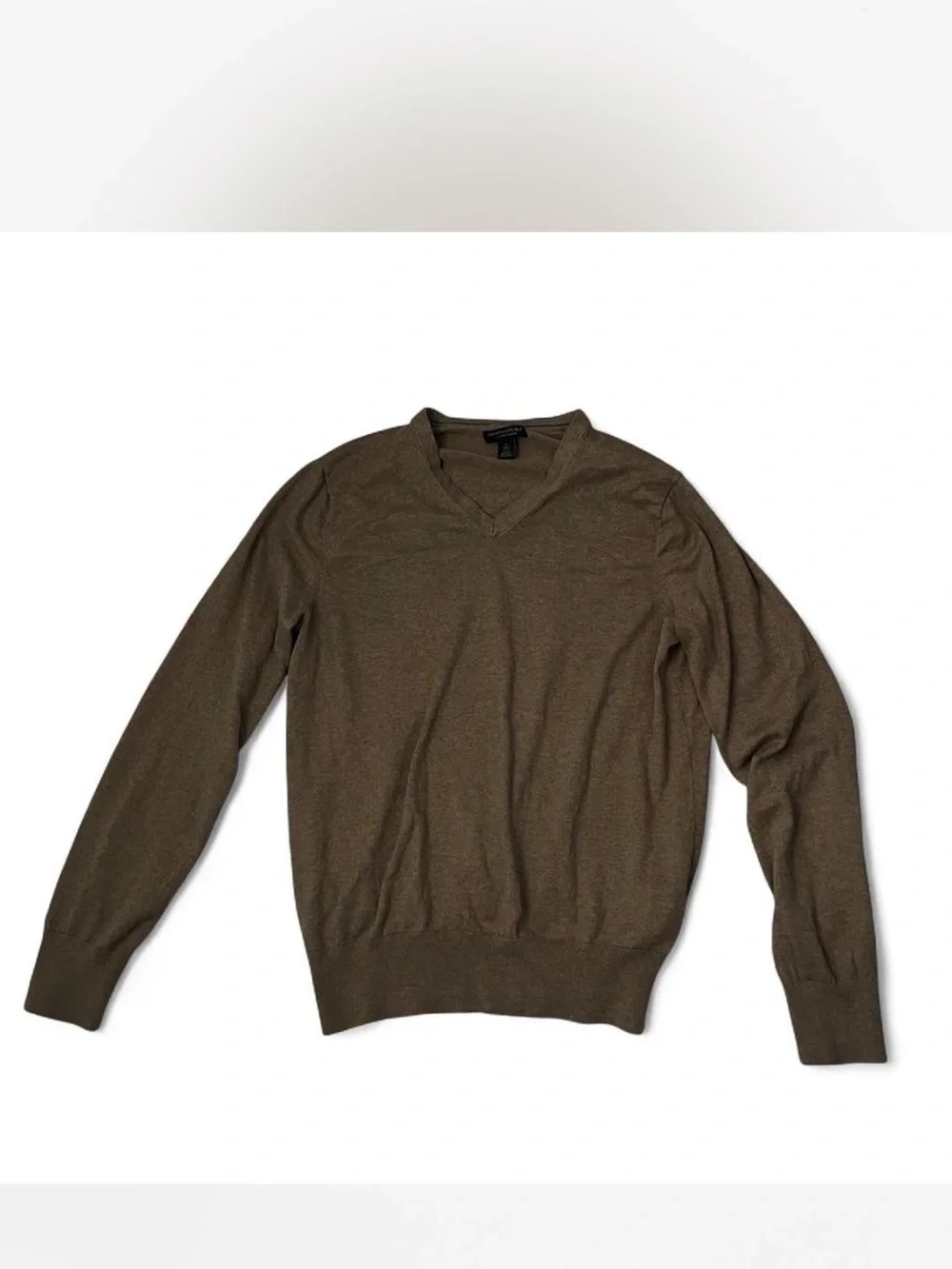 Banana Republic Men's V-Neck Luxury Blend Silk Cotton Cashmere Sweater in Tan